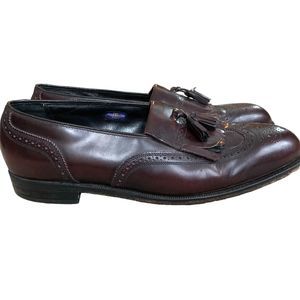 Florsheim Men’s Sz 10 Burgundy Kiltie Wing Tip Tassel Loafers 30556